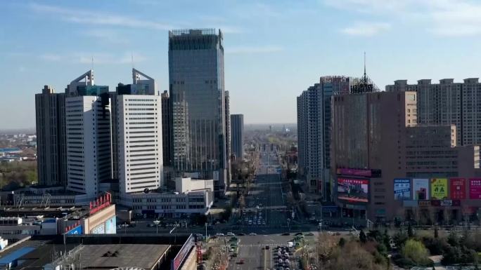 大气航拍延时城市日转夜车水马龙