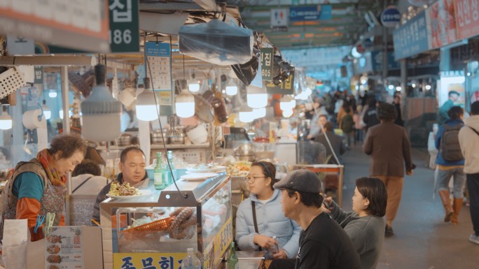 韩国街头、美食街烟火气息