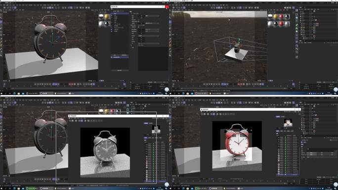 家装类闹钟C4D模型附带工程