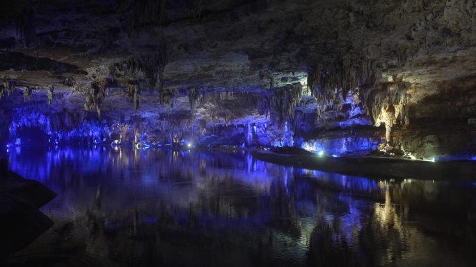 4K贵州天然溶洞喀斯特地貌