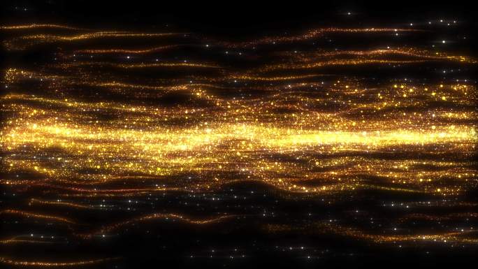 4k金色粒子光线流动背景【无缝循环】