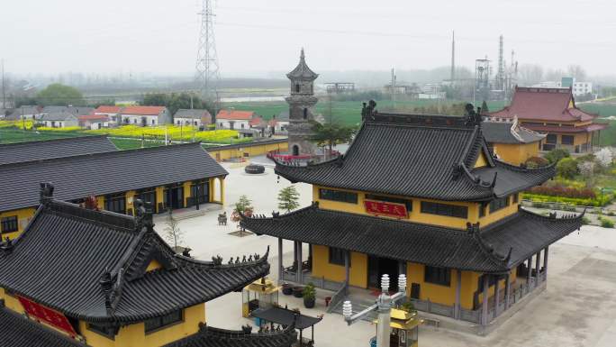 江苏建湖净慧寺朦胧宝塔