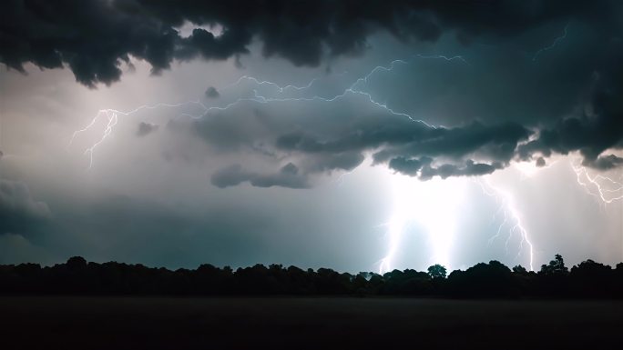 大自然打雷下雨春夏