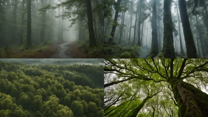 森林雾气朦胧