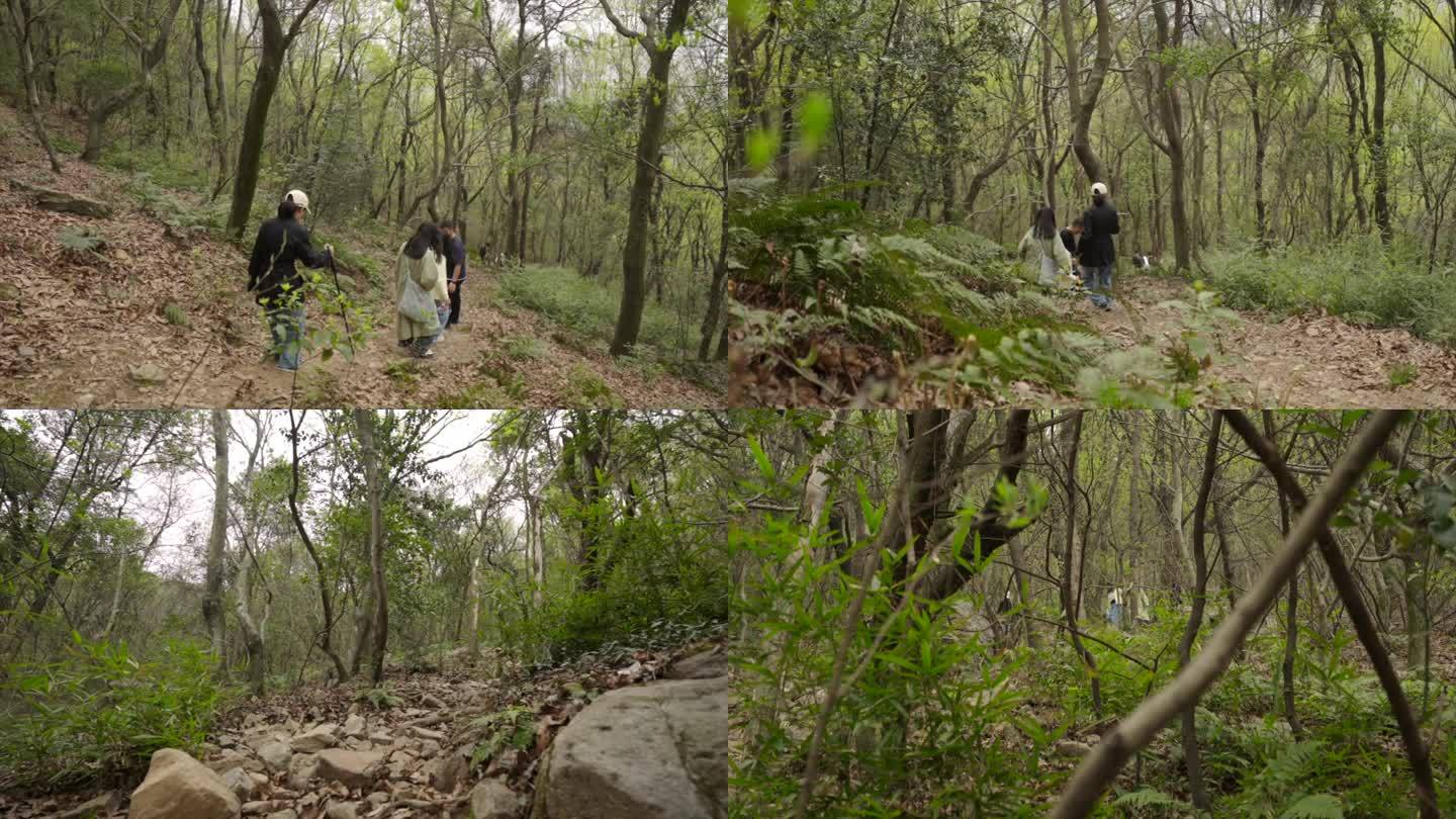 驴友徒步登山爬山