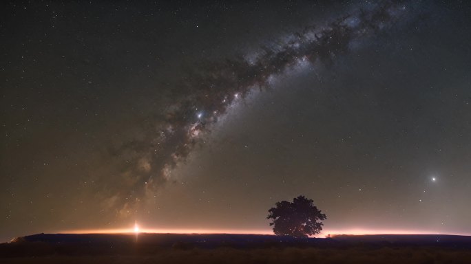 美丽的星空与背景上的银河流星雨星星