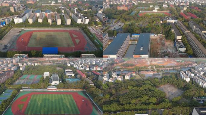 湖南农业大学校园风景航拍4K