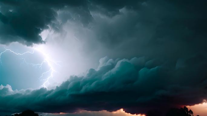 打雷下雨春夏大气云朵