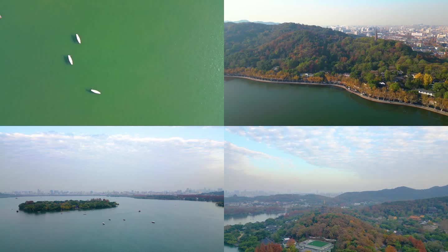 杭州西湖景区美景航拍