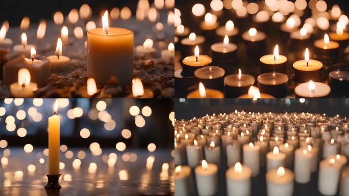 蜡烛燃烧蜡烛点亮烛光4k祈祷祝福视频素材