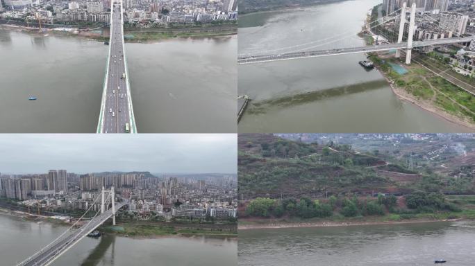 长江大桥4K航拍镜头