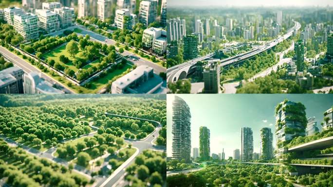 绿色碳中和生态城市动画