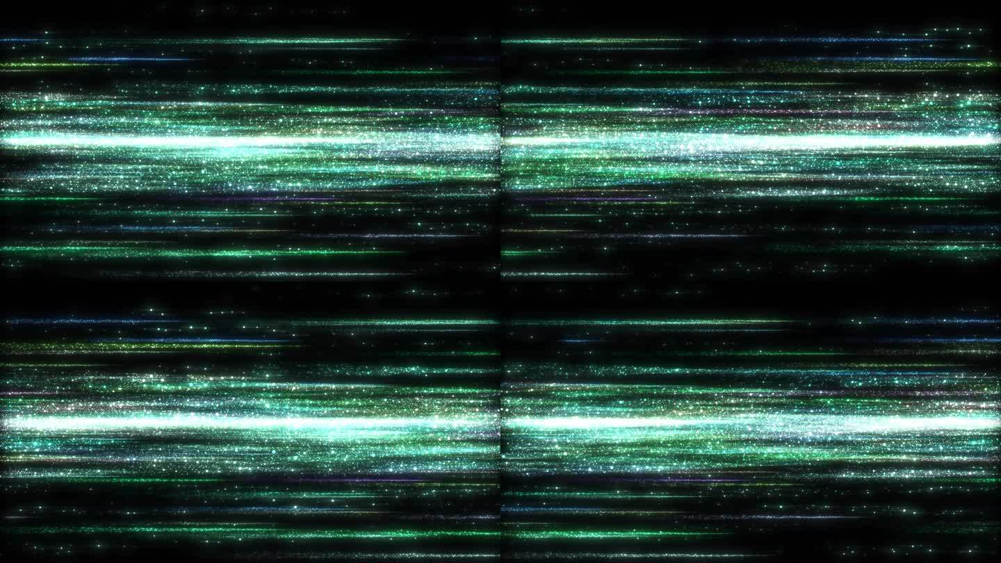 4k绿色粒子线条流动背景【无缝循环】