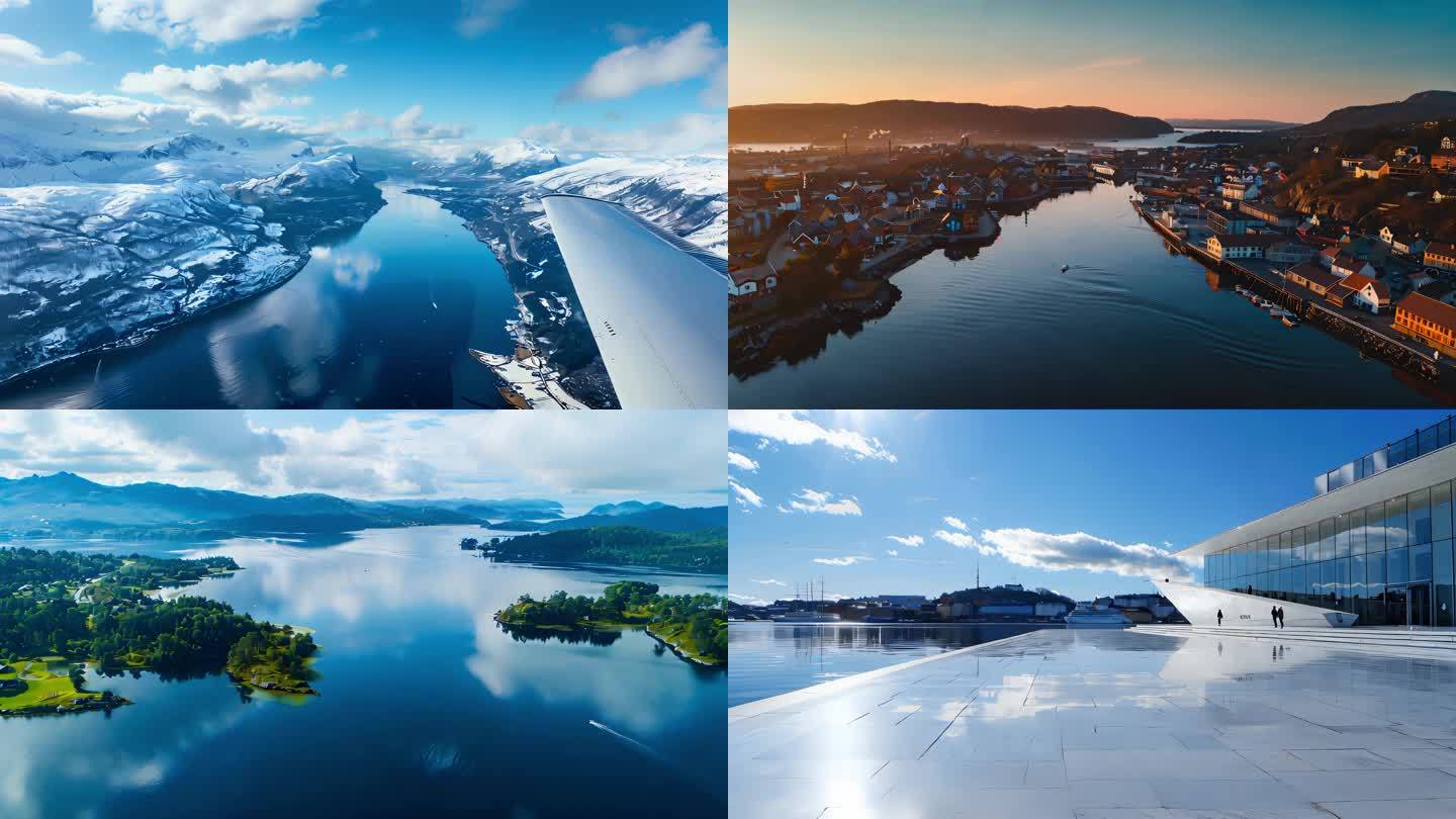 挪威城市风光自然风景峡湾地区国家公园