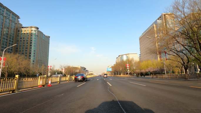 北京市东长安街车头行车空镜