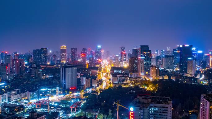 成都夜景延时成都地标标志航拍城市天府四川