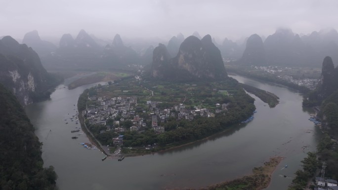 航拍桂林风光桂林漓江山水宣传片