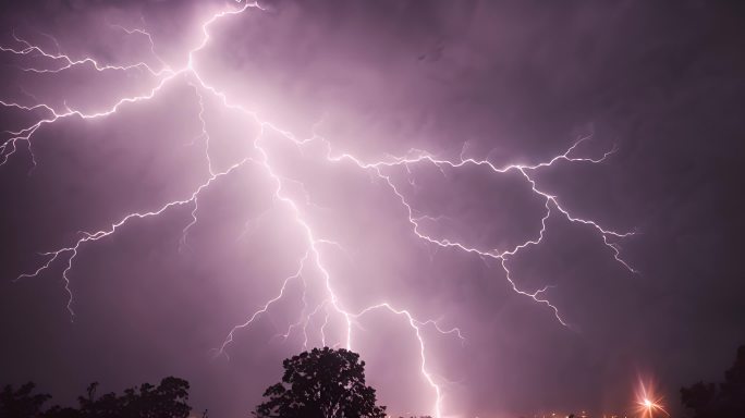 雷霆闪电打雷延时恶劣天气素材视频