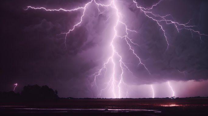 雷霆闪电打雷延时恶劣天气素材视频