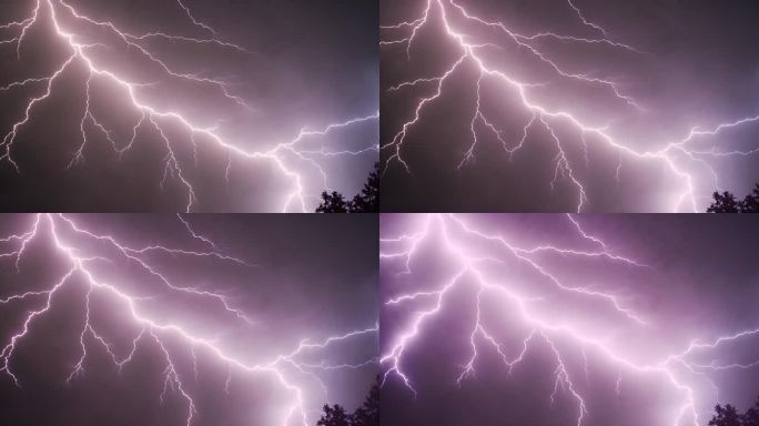 雷霆闪电打雷延时恶劣天气素材视频