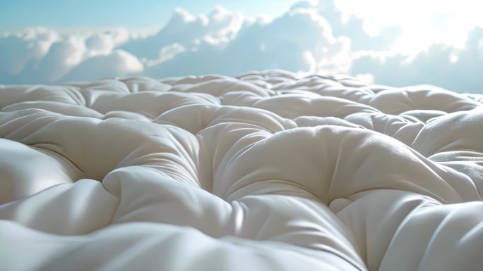 舒适的席梦思床垫在空中与云同行