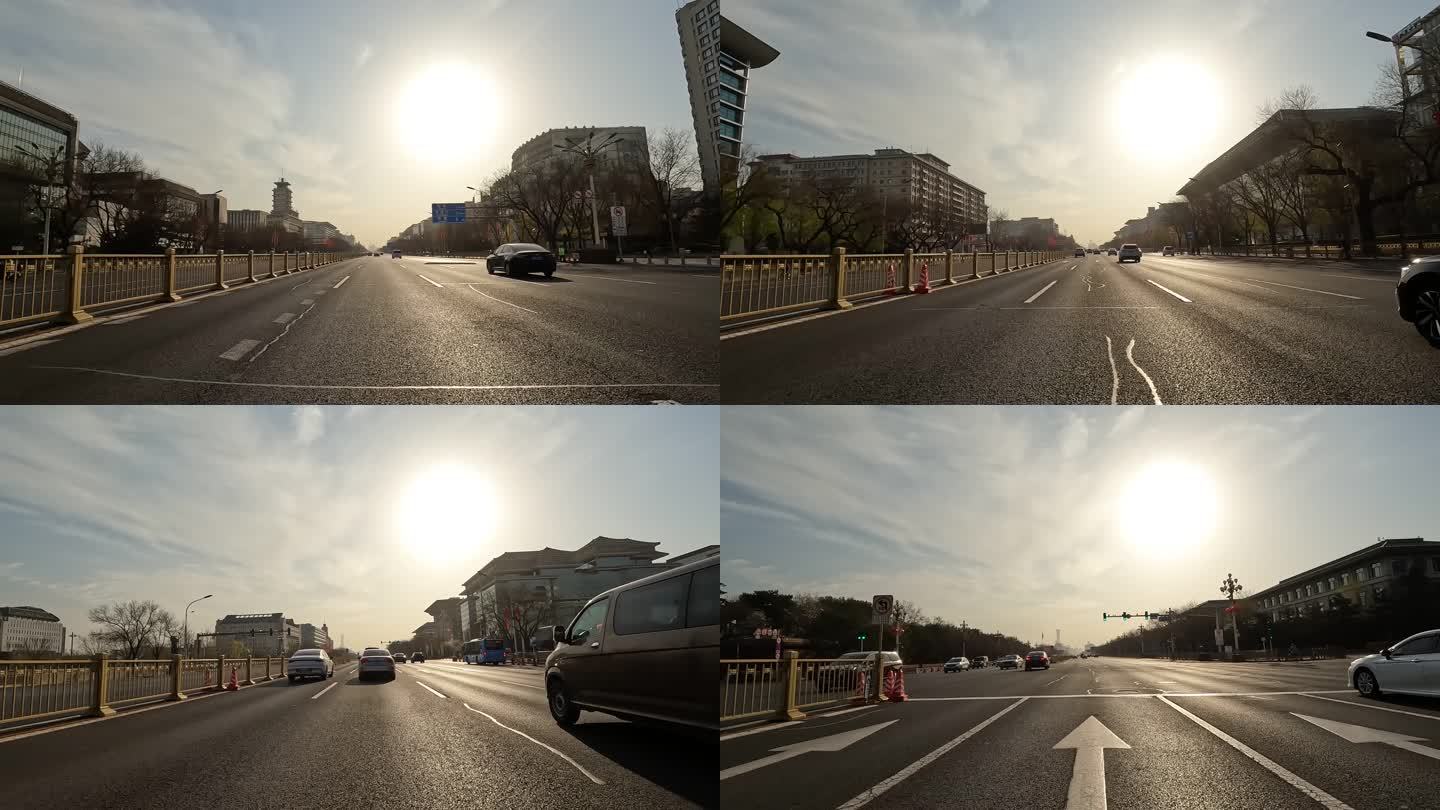 北京市复兴大道车头行车空镜