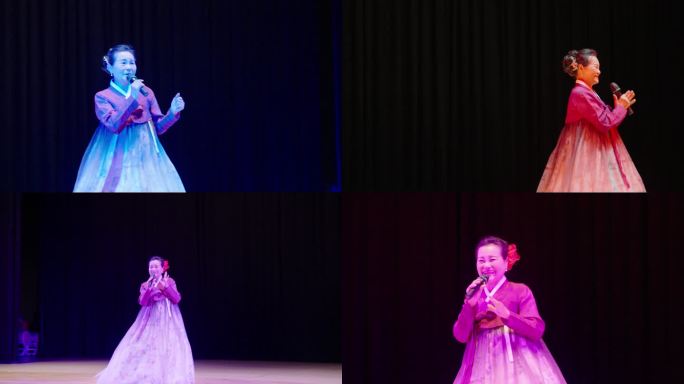 韩国老年歌手唱歌舞台表演