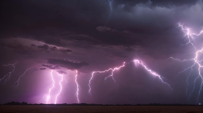 雷击闪电打雷雷电恶劣天气震撼视频雷霆合集