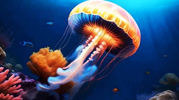 海底世界 -珊瑚礁石-水母 鱼群
