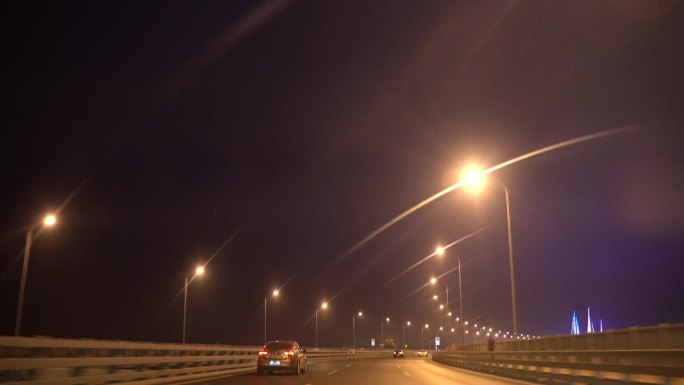 大连 大桥 夜景 道路