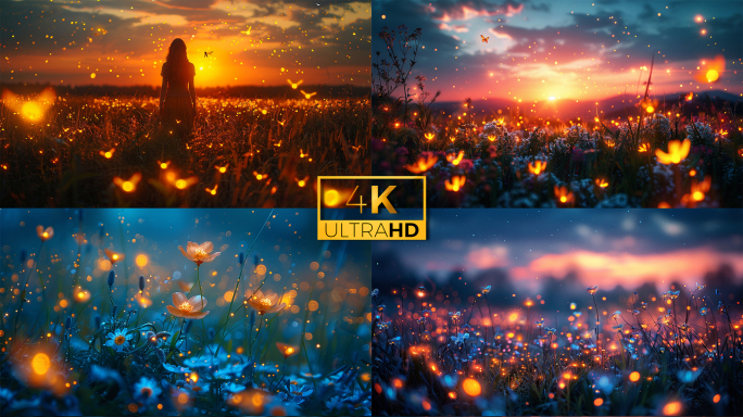 AI视频8组梦幻空镜花朵