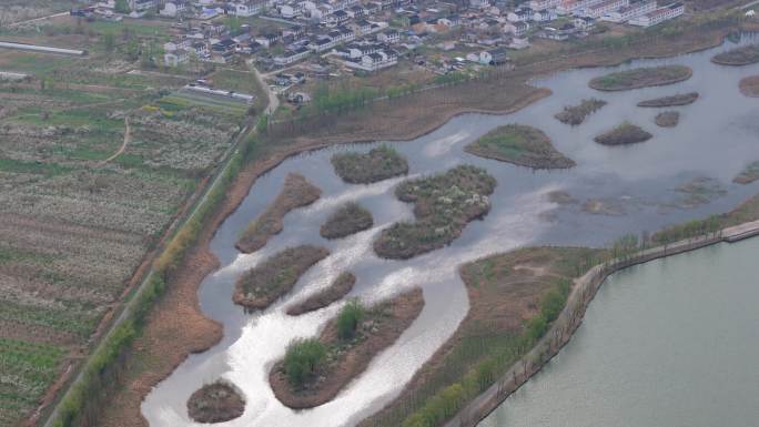 航拍丰县大沙河湿地公园