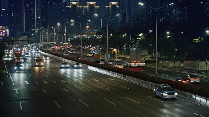 【正版素材】公路车流大城市夜景2955