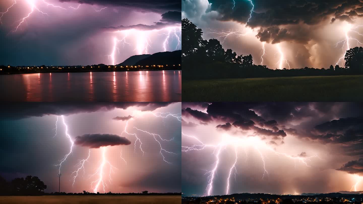 雷雨闪电背景