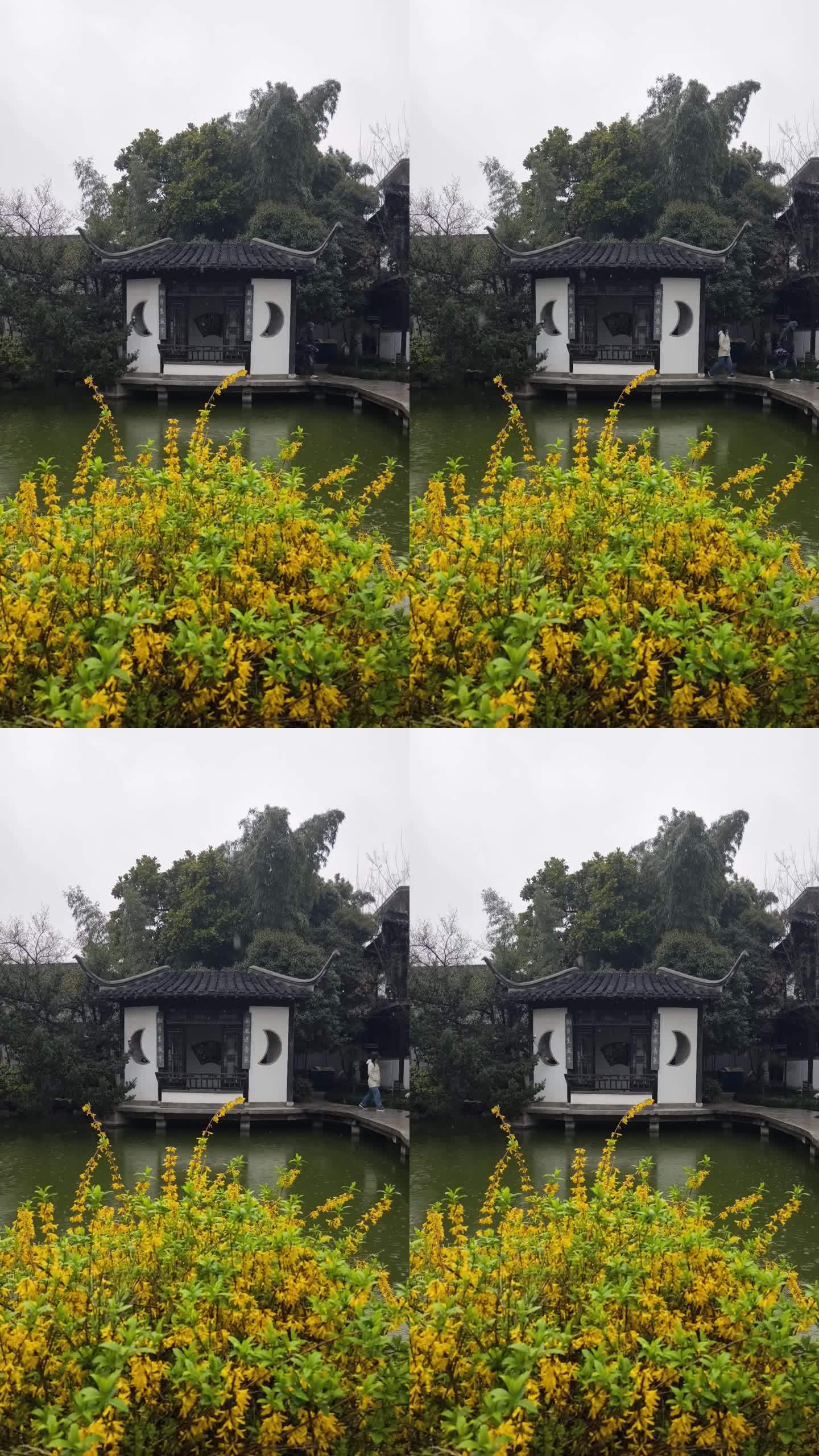 微雨中的古亭 扬州二分明月楼