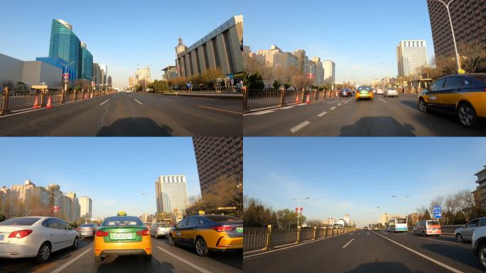 北京市长安街王府井车头行车空镜