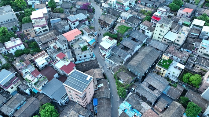 唐家湾古镇航拍广东传统古厝古村落古建筑