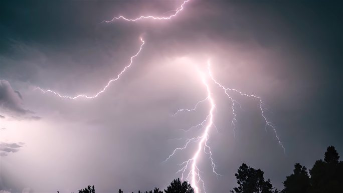 夏季雷雨闪电突变