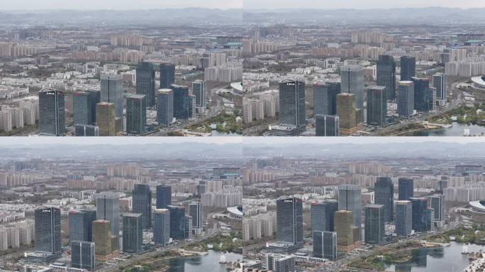 淄博CBD城市天际线中央活力区航拍