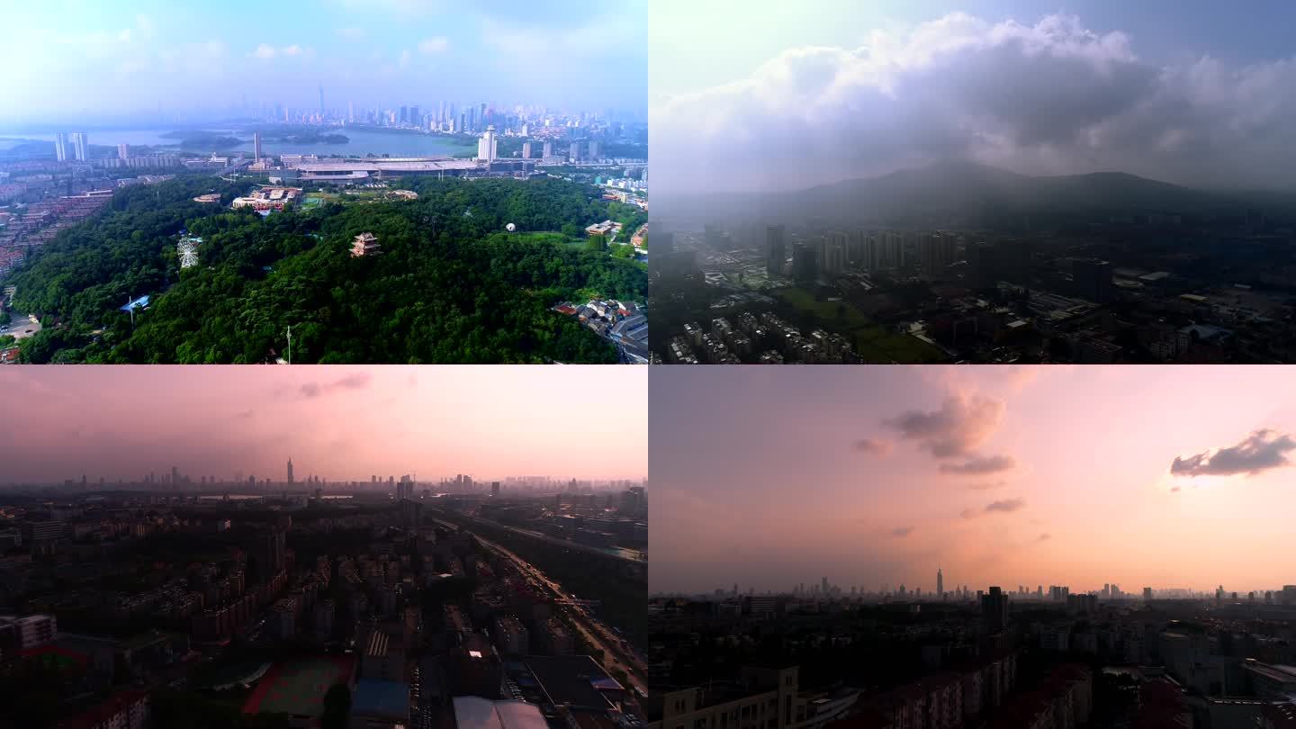 蓝天白云下的南京城