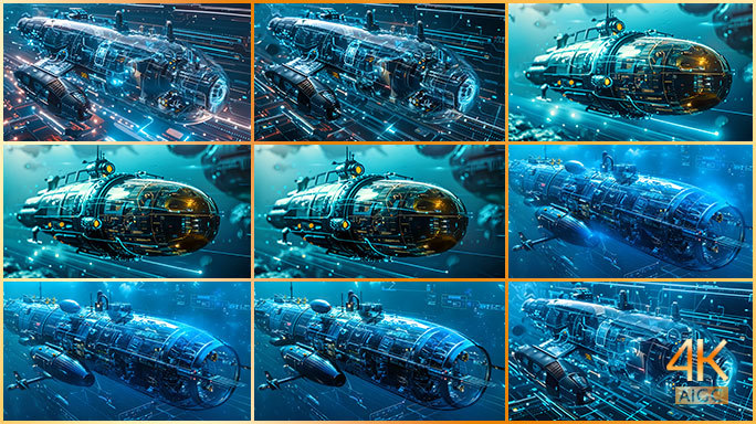 深海潜水器 数字化高科技潜艇 海底探索