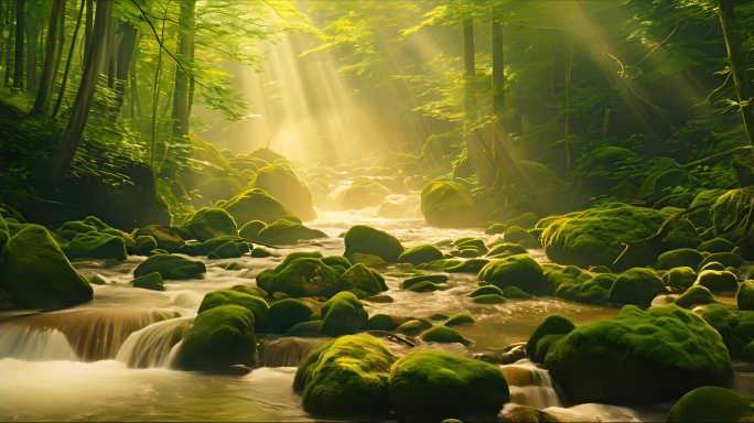 溪水森林生态河流