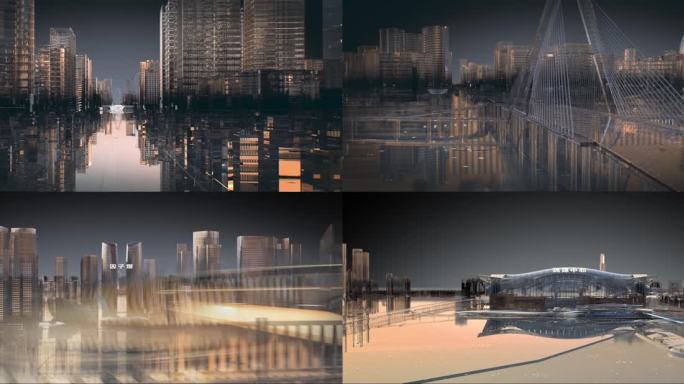 成都地图三维网红景点科技城市宽屏