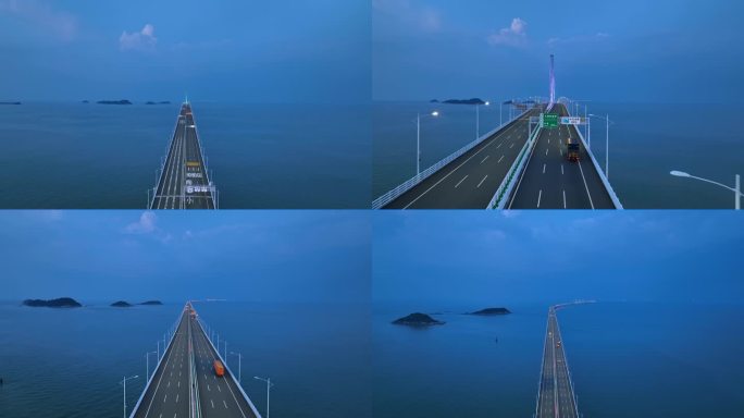 港珠澳大桥夜景一镜到底4K
