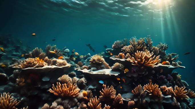 唯美海底世界自然海底风景美景cg写实