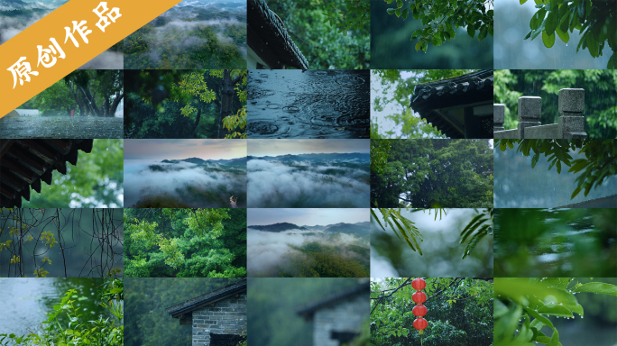 谷雨 二十四节气下雨天雨水雨滴雨意境唯美