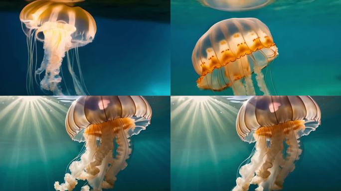 海洋 水下 游动的 唯美 水母 海底生物