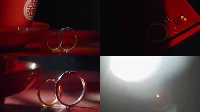 戒指戒指婚戒光影空镜