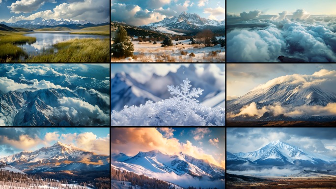 山雪山高山云海山峰山脉大山意境风景