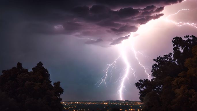 雷电乌云奇特景观